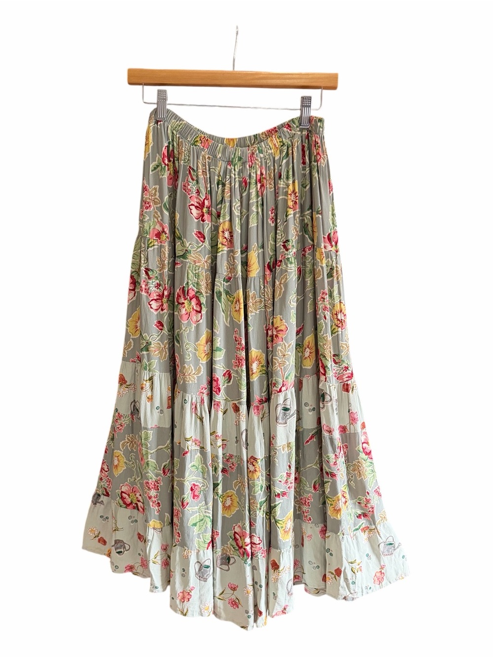 VTG MY BOYFRIEND'S BACK Floral Bohemian Maxi Skirt Y2K 90s OS